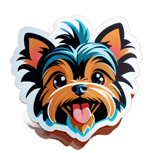 cartoon of a yorkie sticker