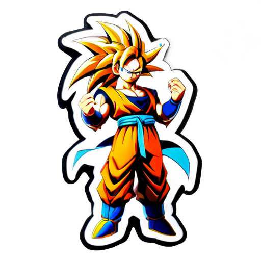 hiển thị cho tôi hình ảnh của Son Goku dưới dạng SSJ8 sticker