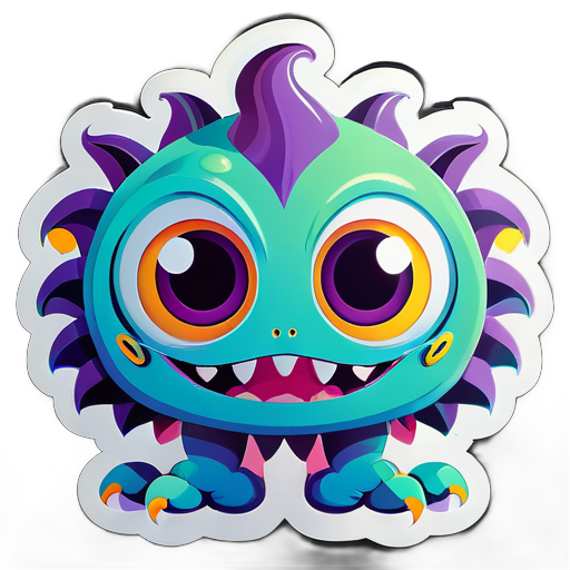 Ein freundliches Monster mit großen Augen sticker