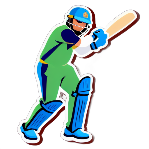 playing cricket sticker