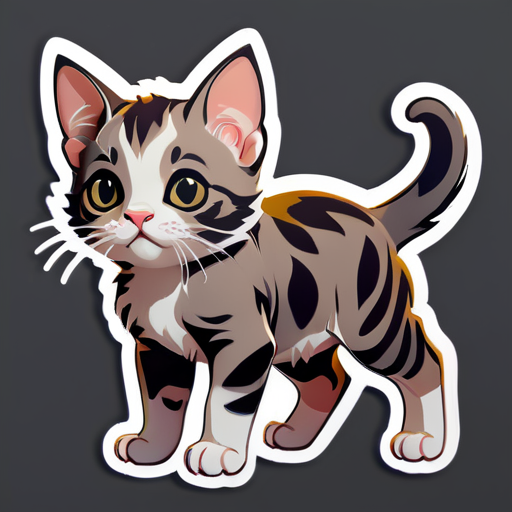 Calm full body kitten with bull-like nostrils sticker