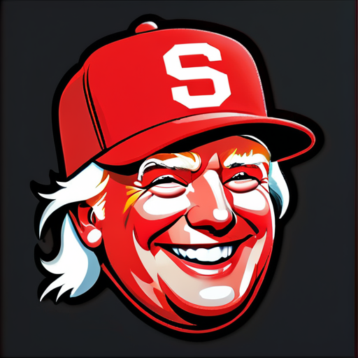 Donald Trump Smiling Wearing a red hat that says $MSS sticker