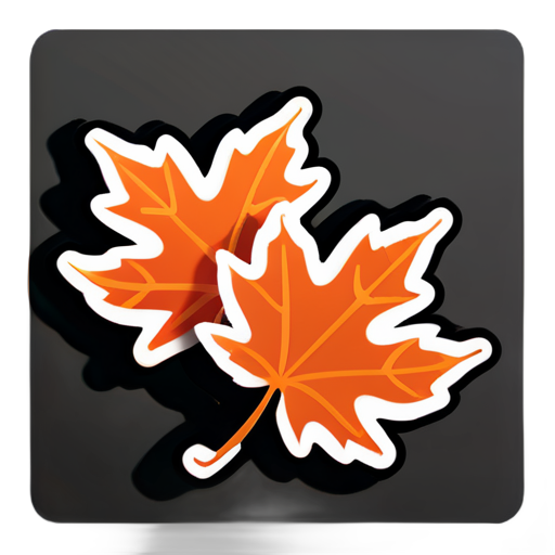 Orange maple leaves sticker