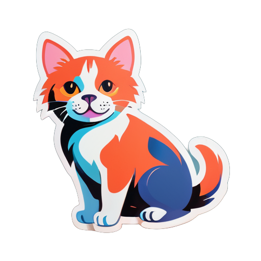 cat dog sticker