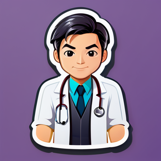 médico asiático sticker