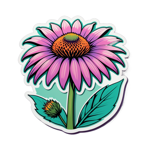 Sự hứng thú với Echinacea mê hoặc sticker