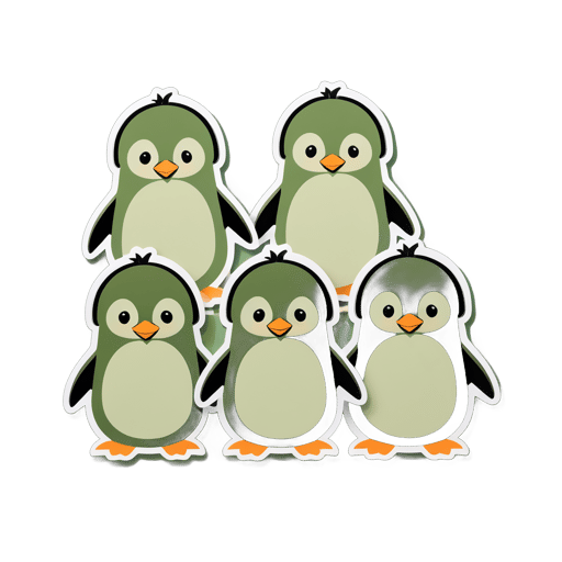 Pingüinos de oliva robustos sticker