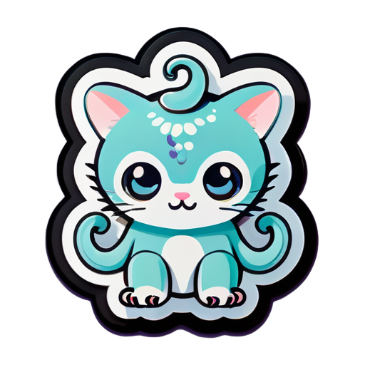 Cute octopus-styled cat sticker