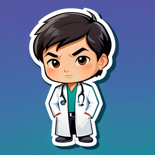 médico asiático sticker