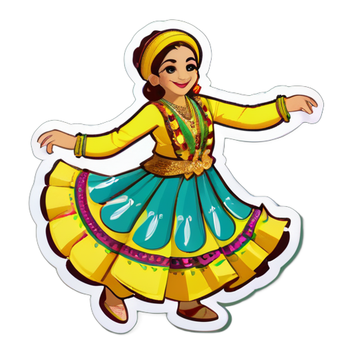 A banana with Kurdish traditional clothes dancing  sticker