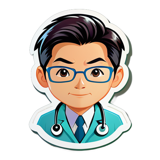 médecin asiatique sticker