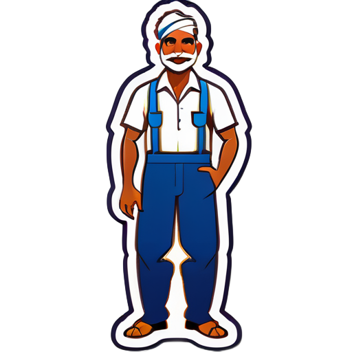 Indian Farmer full body  sticker