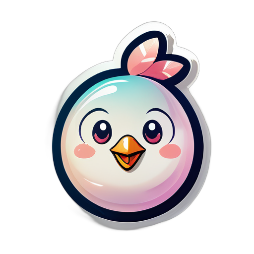 Transparent background, happy pearl bird sticker