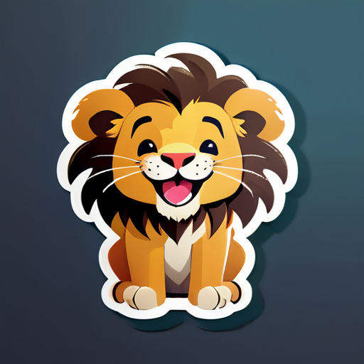 lion au sourire mignon sticker