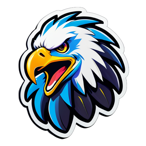 create an gaming logo of an happy eagle  sticker