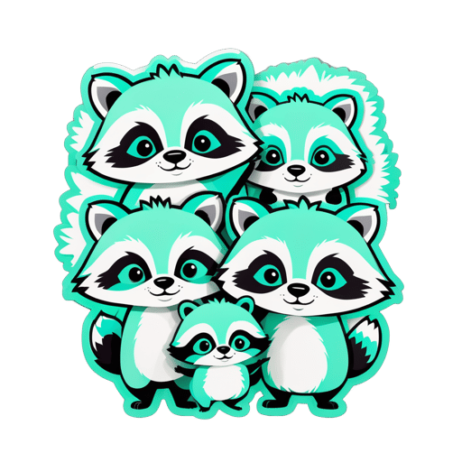 Mapaches de Menta Amplia sticker