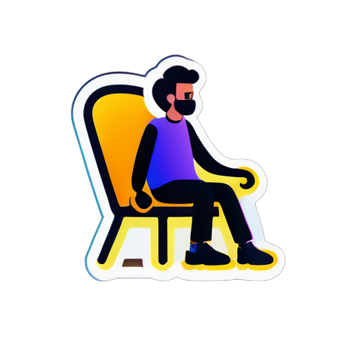 의자에 앉은 사람 생성 sticker