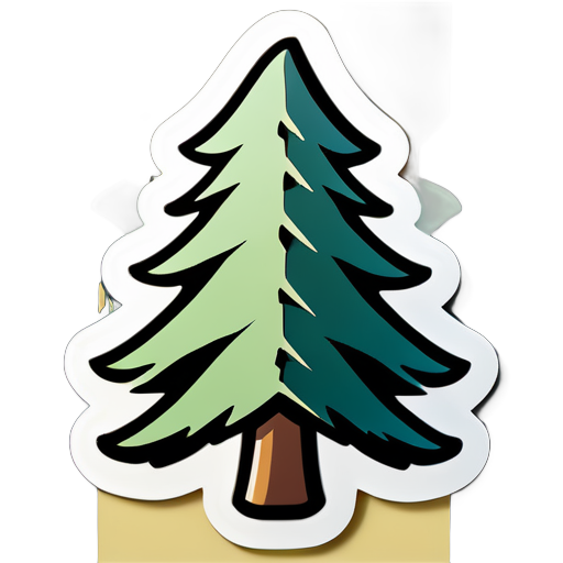 hiking, pine tree. sticker