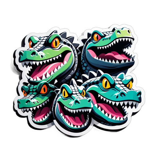 Kräftige Kohle-Krokodile sticker