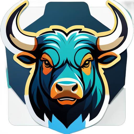 Wild Bull Poster sticker