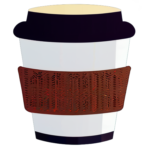 a coffee cup cozy sticker