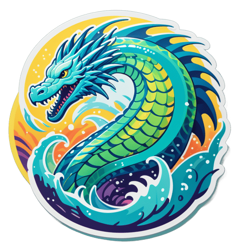 Serpent de mer radieux sticker