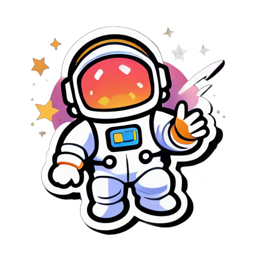 astronaut farting out buttcheeks on nintendo style sticker