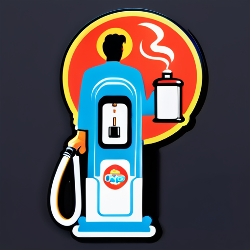 god with a gas pump sticker