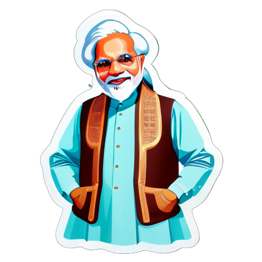 Modi in western dress sticker