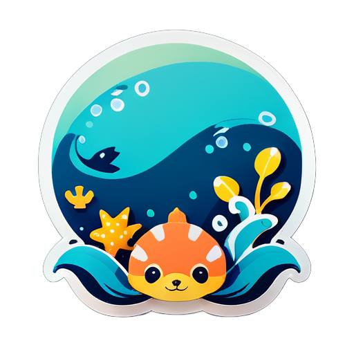 Cute sea animals
 sticker