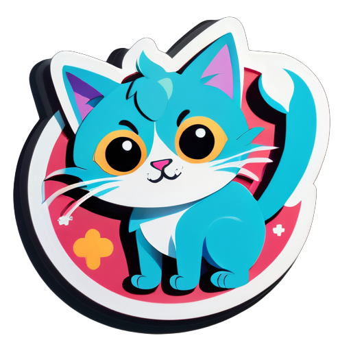 Créez un avion sur un chat sticker