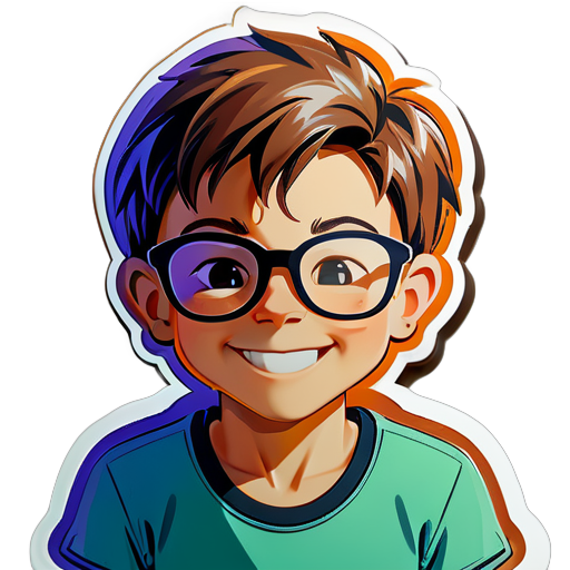 Boy with glasses sticker