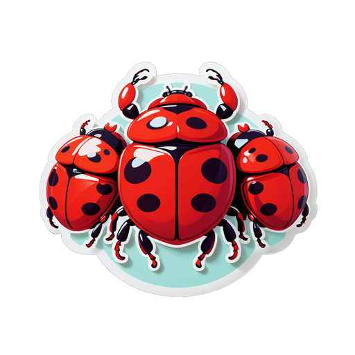 Chubby Crimson Beetles sticker