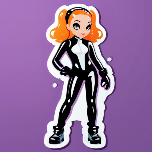 Girl in latex costume sticker