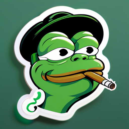 Bild von einem Pepe, der 🚬 Kokain raucht sticker