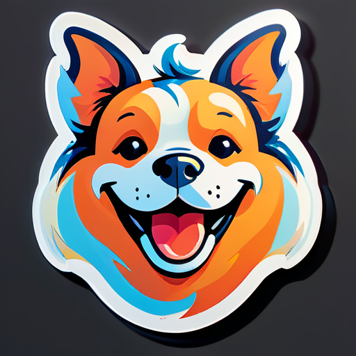 dog smile sticker