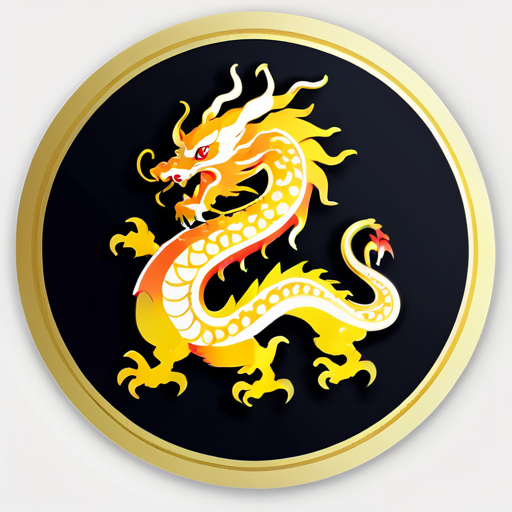 Chinese Golden Dragon sticker