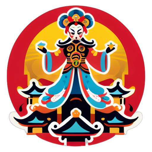 peking opera with the Temple Heaven sticker