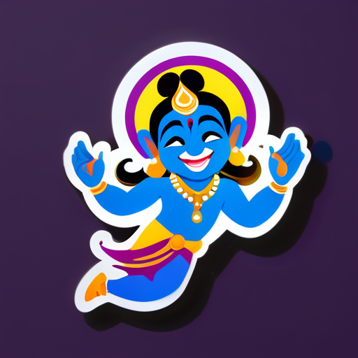 Krishna étant heureux sticker