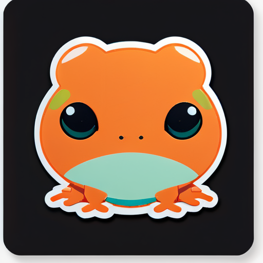 sad orange frog sticker