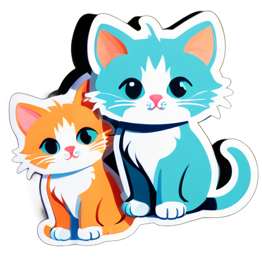 Deux petits chats sticker