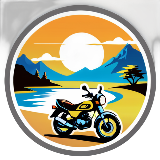 viaje en moto suzuki gn 125 paisajes
 sticker