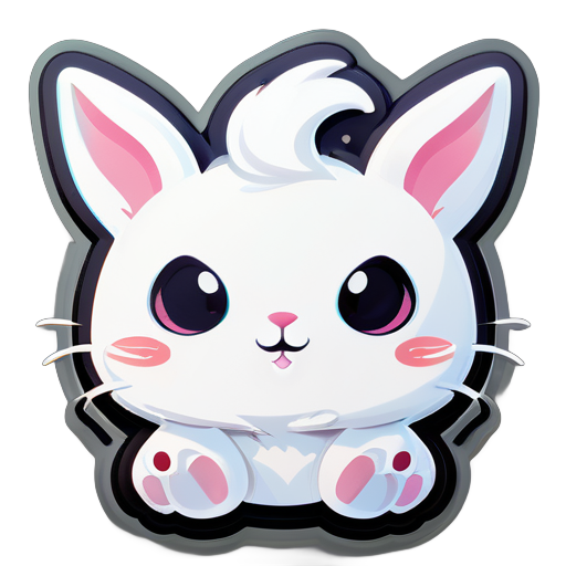 A white bunny like creature with cute eyes  sticker