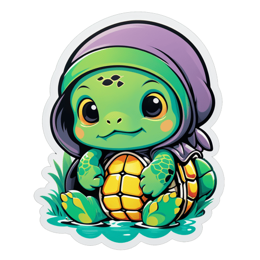 Shy Turtle Hermit sticker