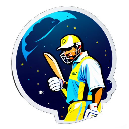 Dhoni in moon sticker