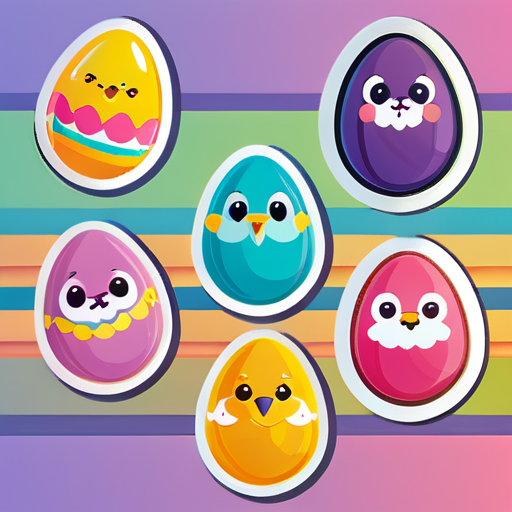 pegatina de huevos lindos de Pascua sticker