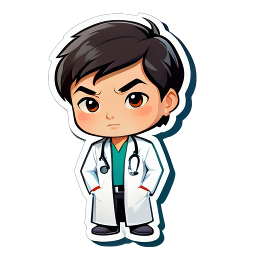 médecin asiatique sticker