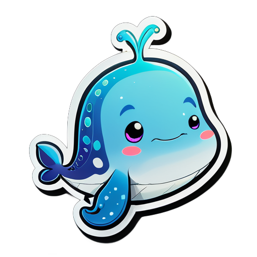 Ceci est une illustration d'un portrait de dessin animé amusant de créature ressemblant à une baleine mince et grande. sticker