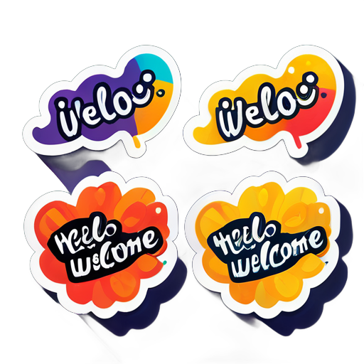 Hello and welcome sticker