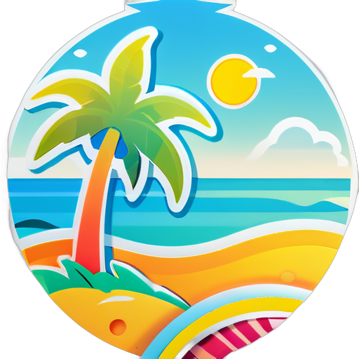 Pegatina de tema de escena de verano sticker